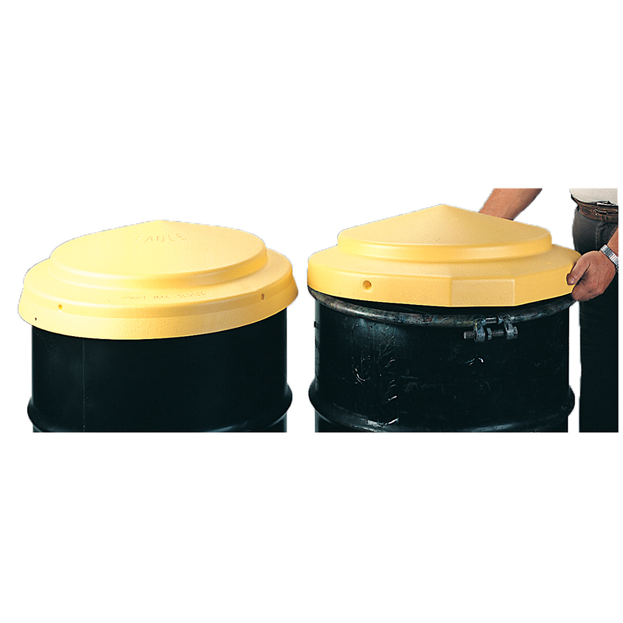 Eagle Closed Head Drum Cover — 23in. Diameter, High-Density Polyethylene, Yellow, Model# 1666
